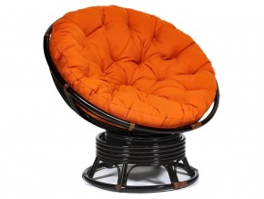 Кресло-качалка Papasan w 23/01 B с подушкой Antique brown, ткань Оранжевый в Верхней Пышме - verhnyaya-pyshma.магазин96.com | фото