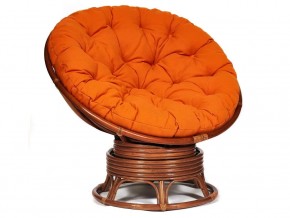 Кресло-качалка Papasan w 23/01 B с подушкой Pecan, ткань Оранжевый в Верхней Пышме - verhnyaya-pyshma.магазин96.com | фото